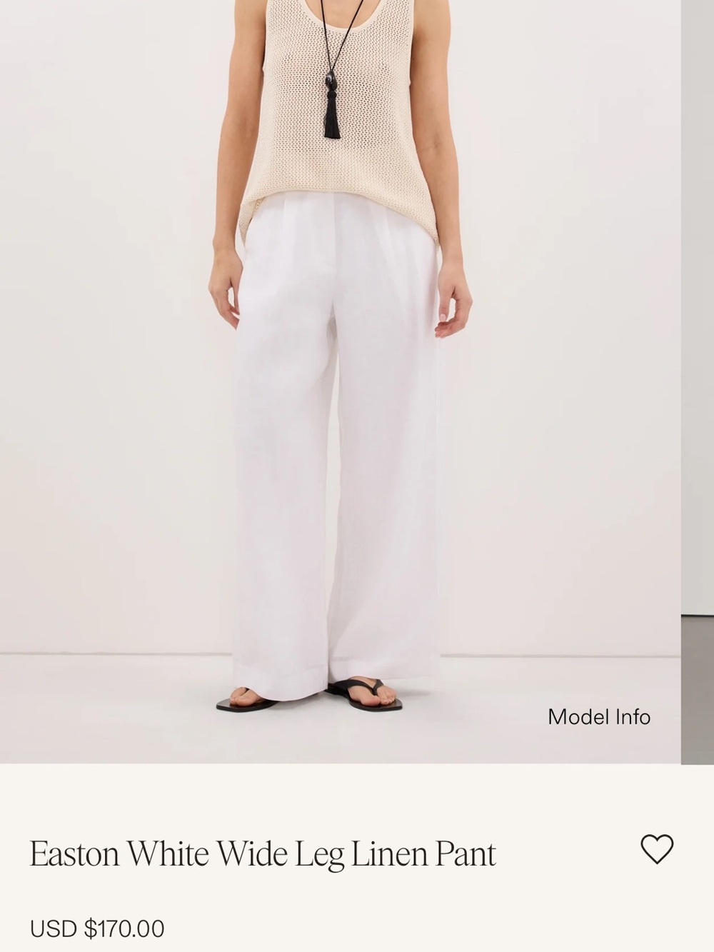 DISSH White Wide-Leg Linen-Blend Pants